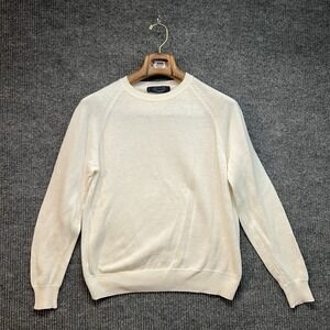 Vintage Jantzen Sweater Womens Large Ivory Long Sleeve Tight Knit 80s Cotton